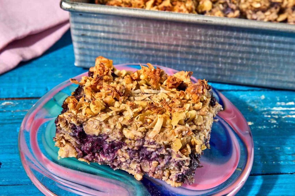 Blueberry-Coconut-Walnut Baked Oatmeal